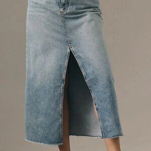 Anthropologie Madi Front Slit Denim Skirt